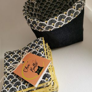 Panière éventails noirs